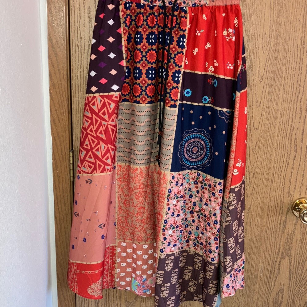 Patchwork Maxi Skirt - Multicolor